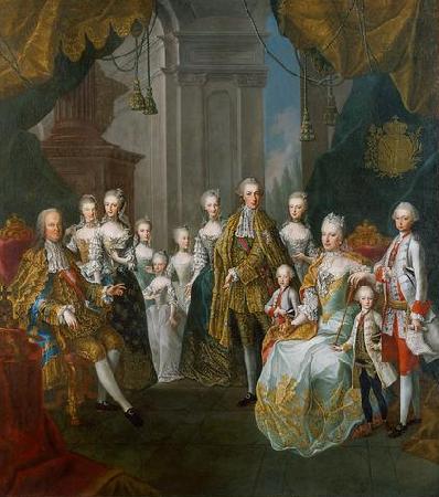 Martin van Meytens Stephan und Maria Theresia mit elf Kindern Sweden oil painting art